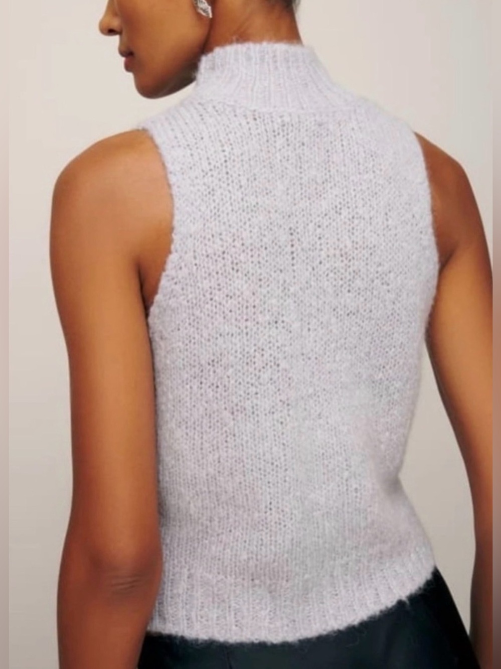 Reformation Baby  Alpaca Merino Wool Saga Knit Sweater Vest Size XL Gray Luxury - Picture 3 of 11